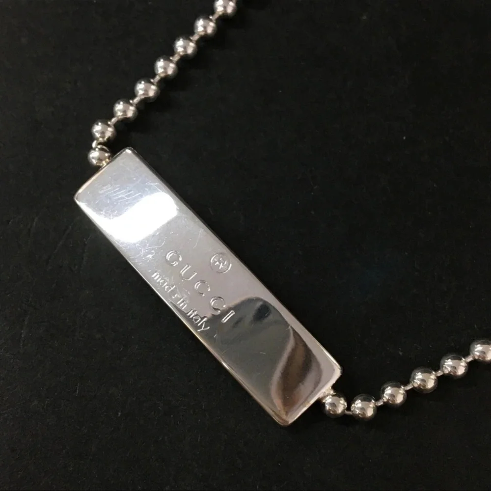 AUTH Gucci GG Pendant Necklace Choker Silver_2